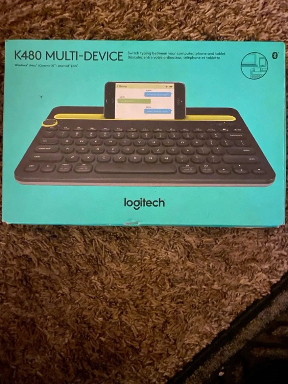 Logitech Bluetooth Multi-Device Keyboard in Black with Lime Accent